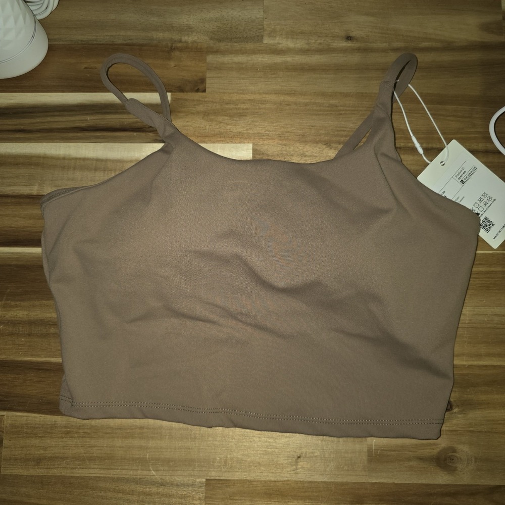Halara crop bra tank  Forrest Coffee Brown M‎ new with tags